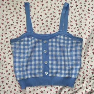 Cropped Gingham Top